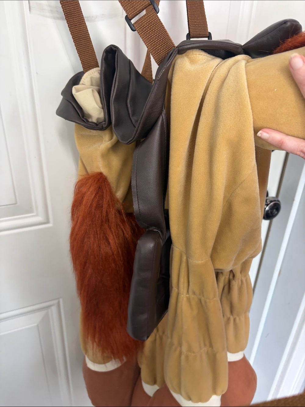Kids Plush Pony Ride-On Costume - Tan and Brown - Picture 3 of 3